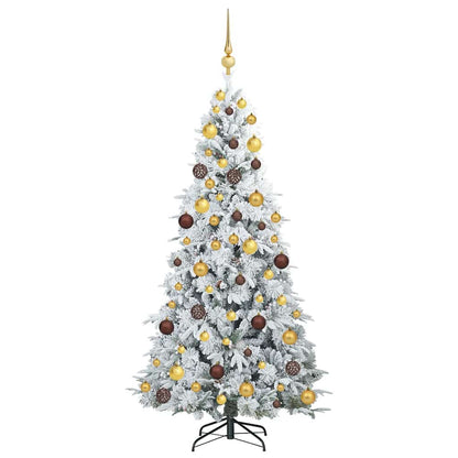 vidaXL Artificial Hinged Christmas Tree White 180 cm PE and PVC - 51455