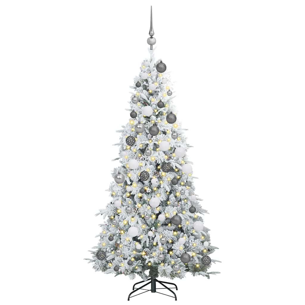 vidaXL Artificial Hinged Christmas Tree White 180 cm PE and PVC - 51459