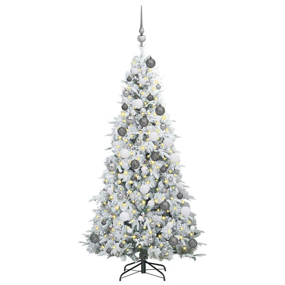 vidaXL Artificial Hinged Christmas Tree White 180 cm PE and PVC - 51459