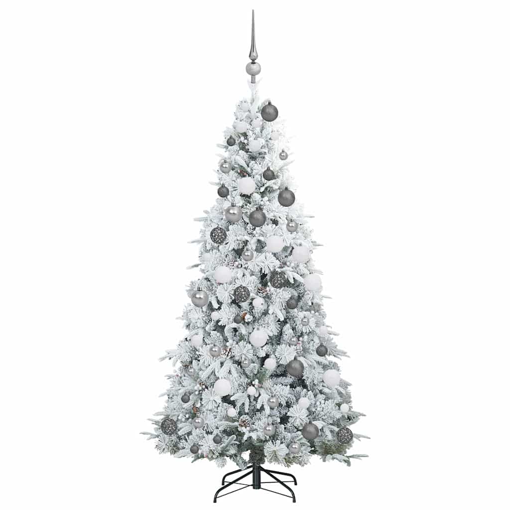 vidaXL Artificial Hinged Christmas Tree White 180 cm PE and PVC - 51459