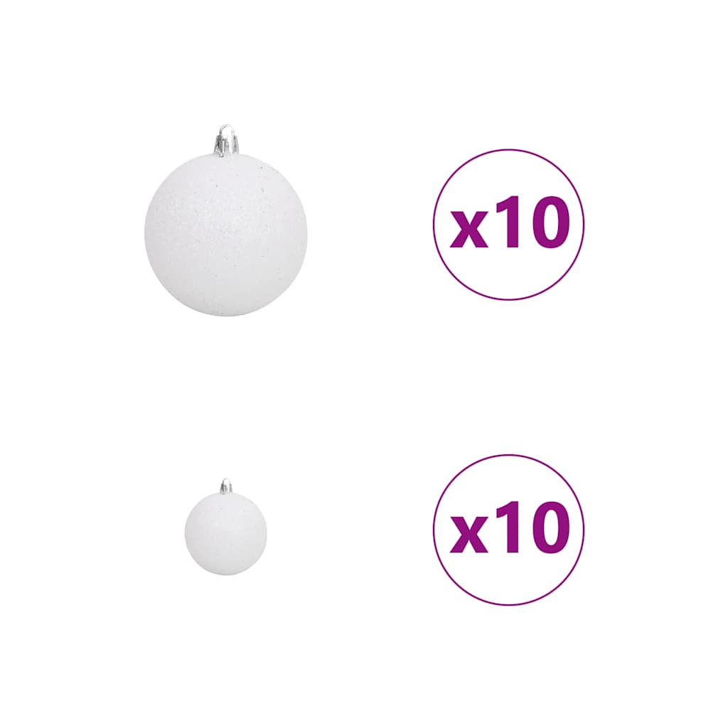 vidaXL Artificial Hinged Christmas Tree White 180 cm PE and PVC - 51459
