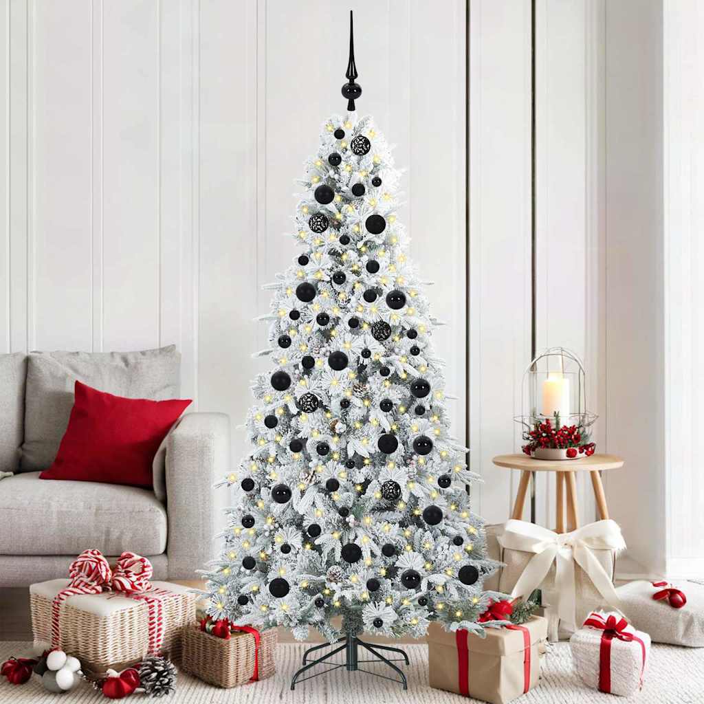 vidaXL Artificial Hinged Christmas Tree White 180 cm PE and PVC - 51464