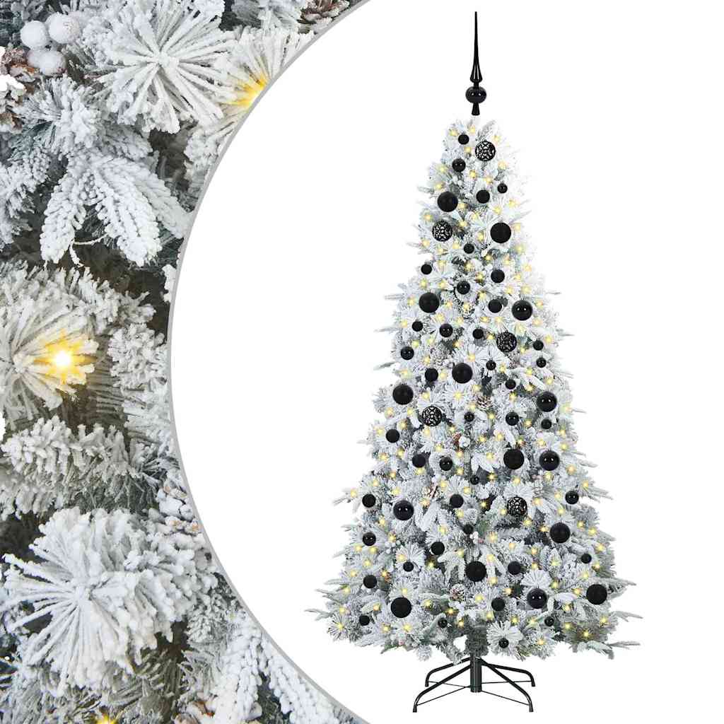 vidaXL Artificial Hinged Christmas Tree White 180 cm PE and PVC - 51464