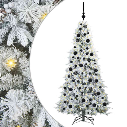 vidaXL Artificial Hinged Christmas Tree White 180 cm PE and PVC - 51464