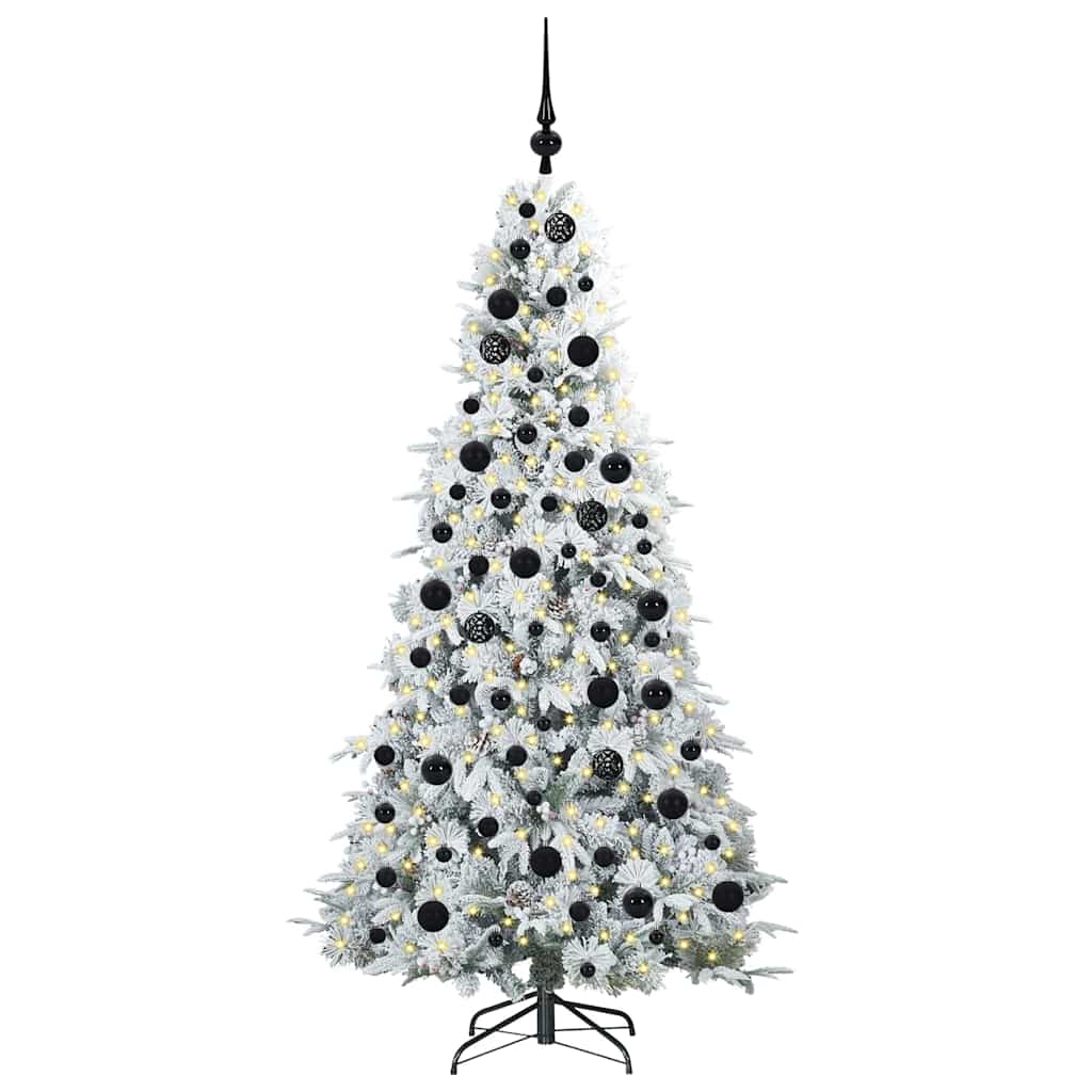 vidaXL Artificial Hinged Christmas Tree White 180 cm PE and PVC - 51464