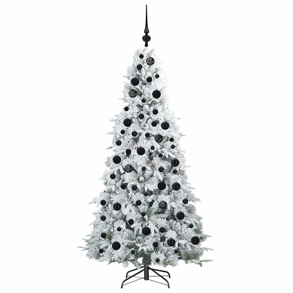 vidaXL Artificial Hinged Christmas Tree White 180 cm PE and PVC - 51464