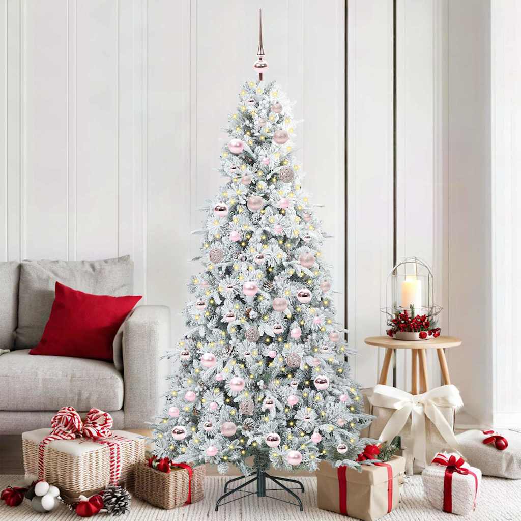 vidaXL Artificial Hinged Christmas Tree White 180 cm PE and PVC - 51467