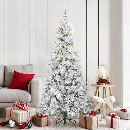 vidaXL Artificial Hinged Christmas Tree White 180 cm PE and PVC - 51467