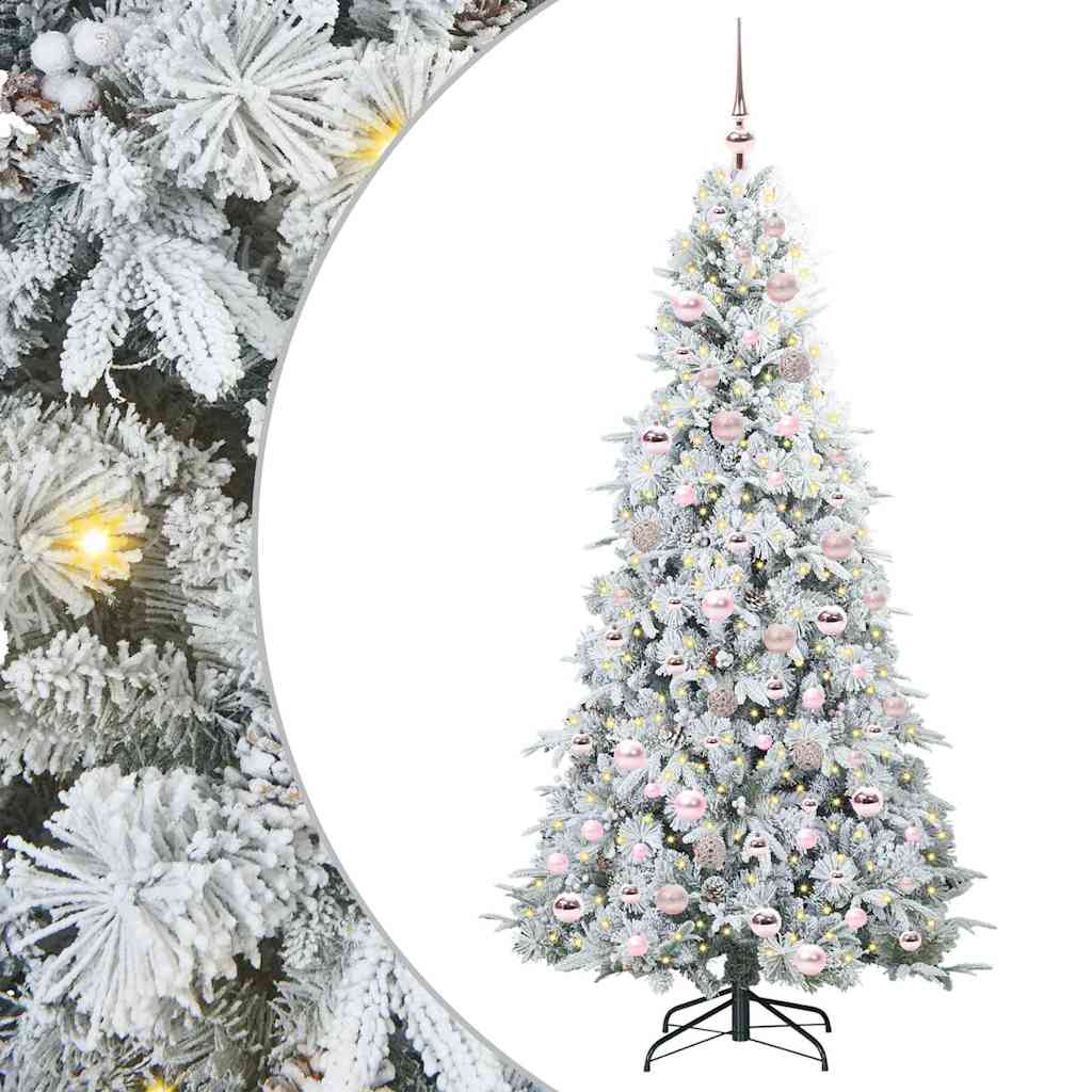 vidaXL Artificial Hinged Christmas Tree White 180 cm PE and PVC - 51467