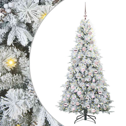 vidaXL Artificial Hinged Christmas Tree White 180 cm PE and PVC - 51467