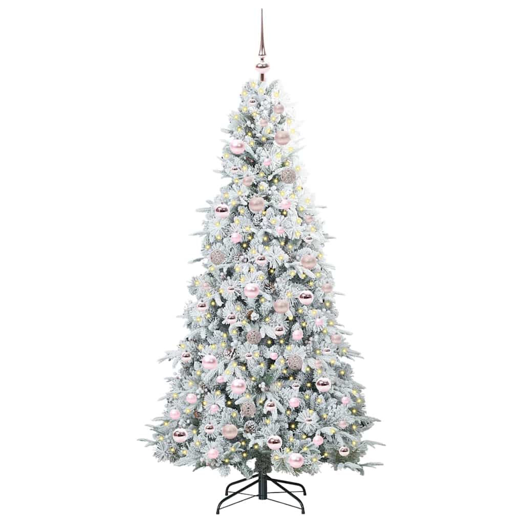 vidaXL Artificial Hinged Christmas Tree White 180 cm PE and PVC - 51467