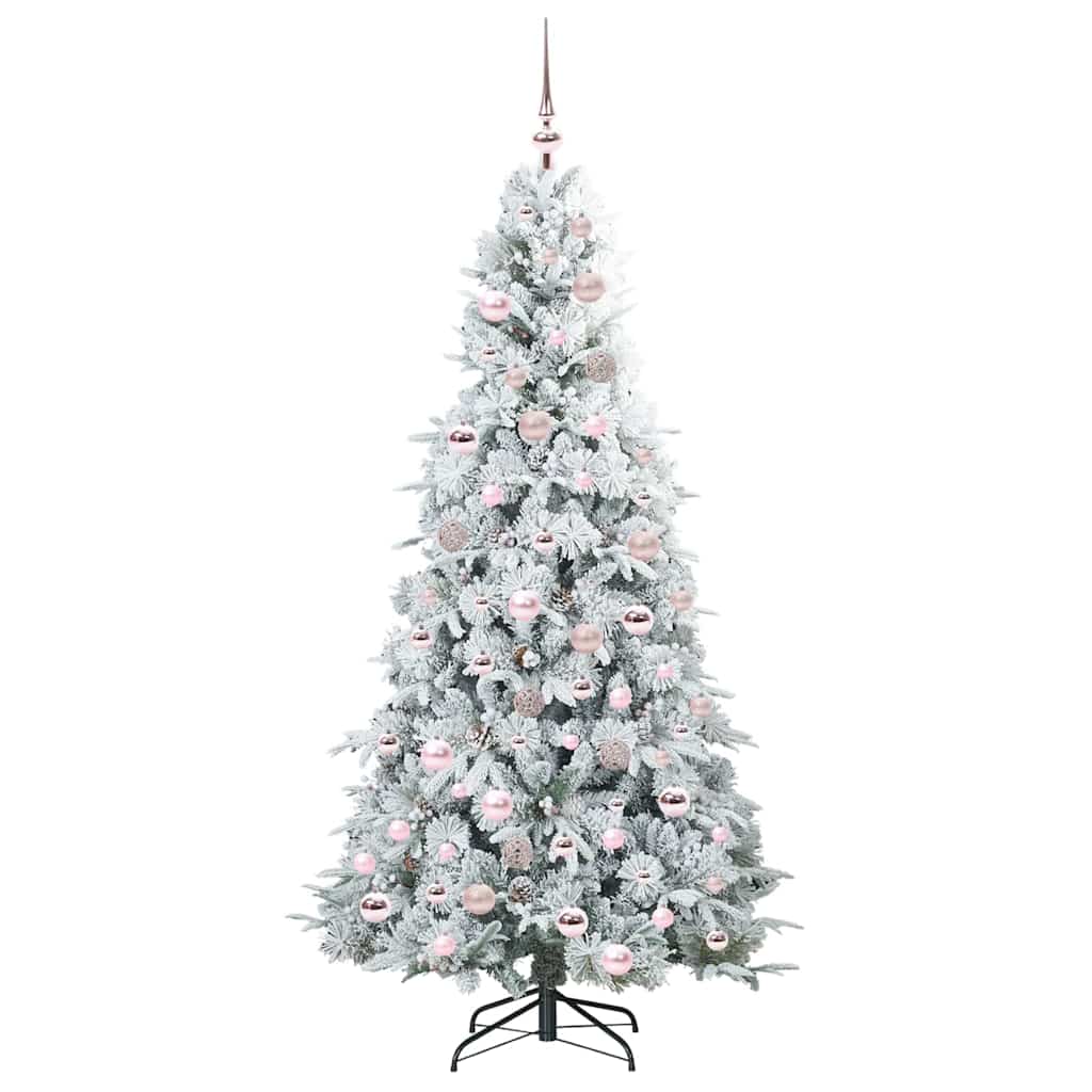 vidaXL Artificial Hinged Christmas Tree White 180 cm PE and PVC - 51467