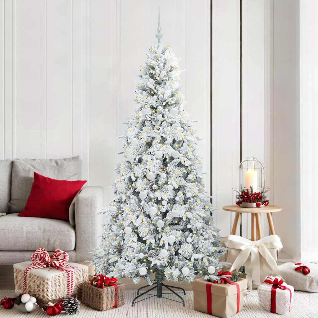 vidaXL Artificial Hinged Christmas Tree White 180 cm PE and PVC - 51474