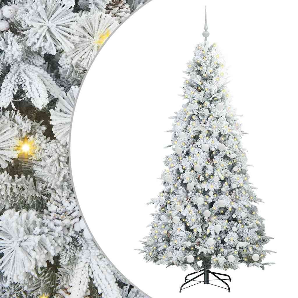 vidaXL Artificial Hinged Christmas Tree White 180 cm PE and PVC - 51474