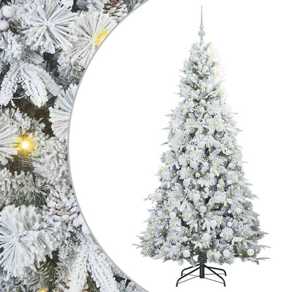 vidaXL Artificial Hinged Christmas Tree White 180 cm PE and PVC - 51474