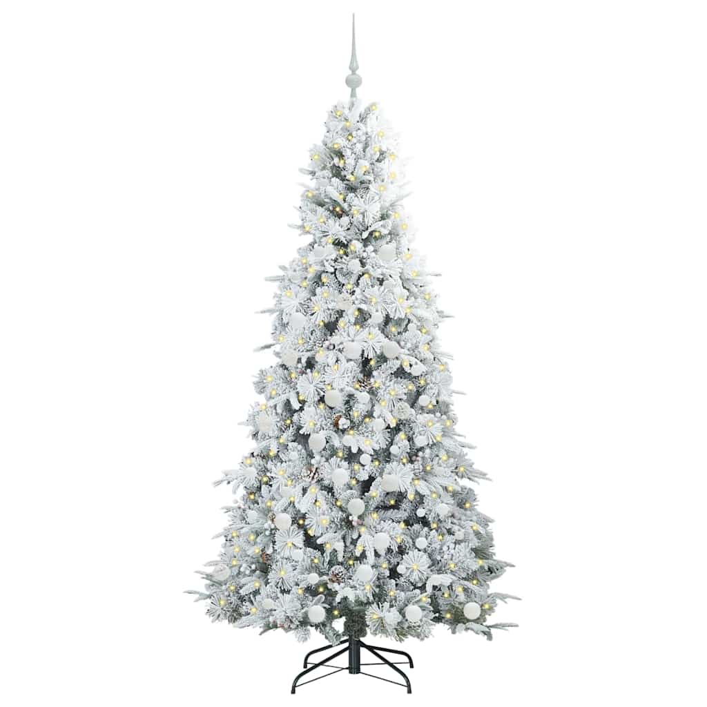 vidaXL Artificial Hinged Christmas Tree White 180 cm PE and PVC - 51474
