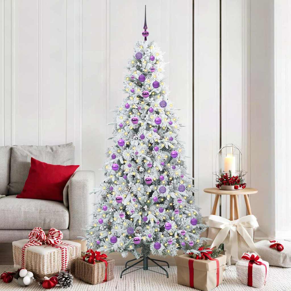 vidaXL Artificial Hinged Christmas Tree White 180 cm PE and PVC - 51478