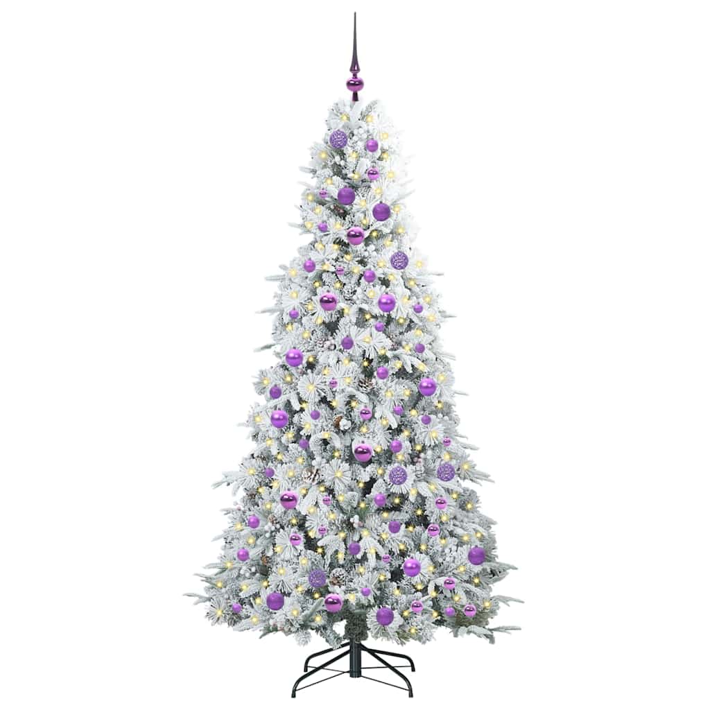 vidaXL Artificial Hinged Christmas Tree White 180 cm PE and PVC - 51478