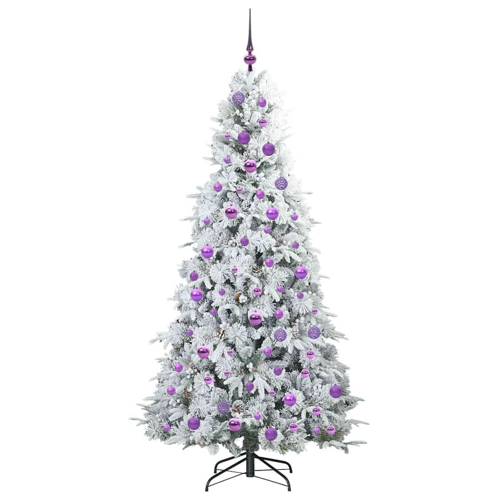 vidaXL Artificial Hinged Christmas Tree White 180 cm PE and PVC - 51478