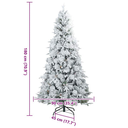 vidaXL Artificial Hinged Christmas Tree White 180 cm PE and PVC - 51478