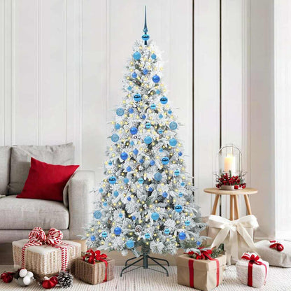 vidaXL Artificial Hinged Christmas Tree White 180 cm PE and PVC - 51491