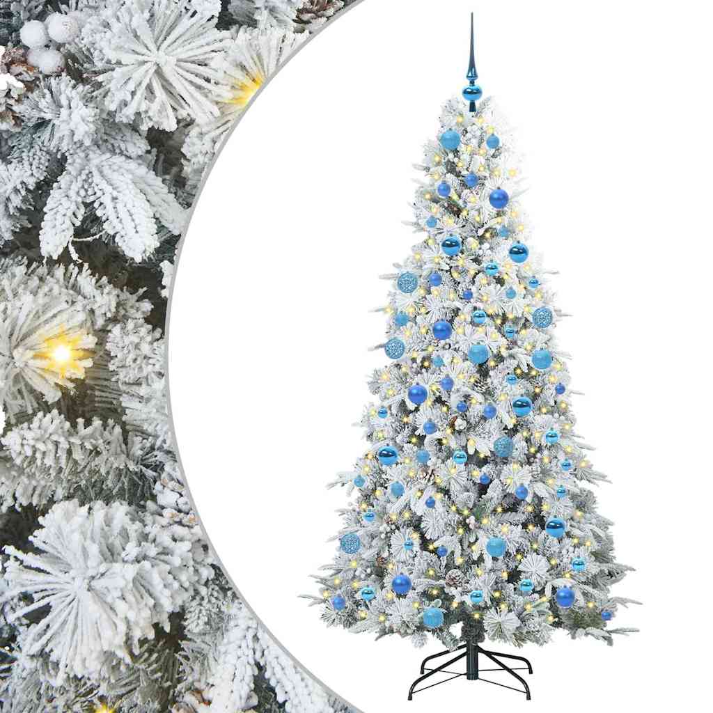 vidaXL Artificial Hinged Christmas Tree White 180 cm PE and PVC - 51491