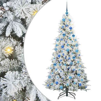 vidaXL Artificial Hinged Christmas Tree White 180 cm PE and PVC - 51491