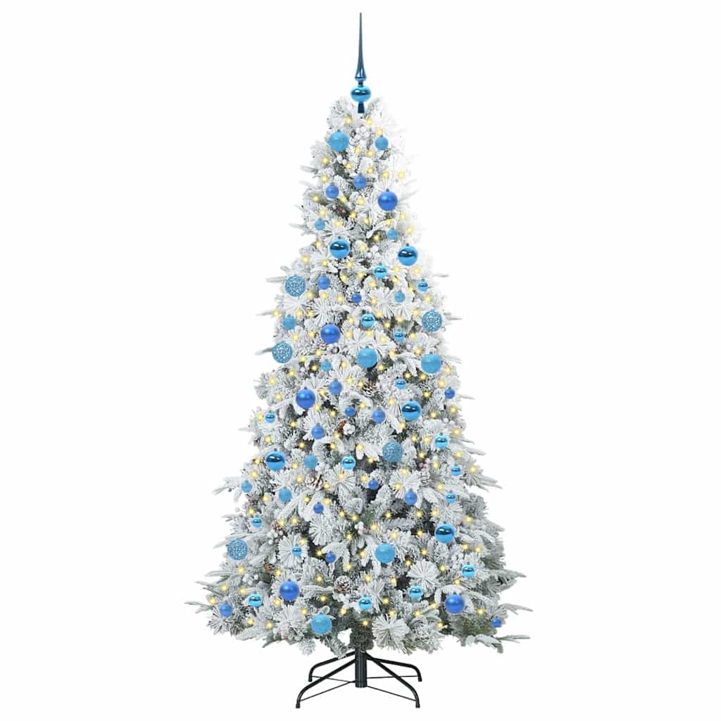 vidaXL Artificial Hinged Christmas Tree White 180 cm PE and PVC - 51491