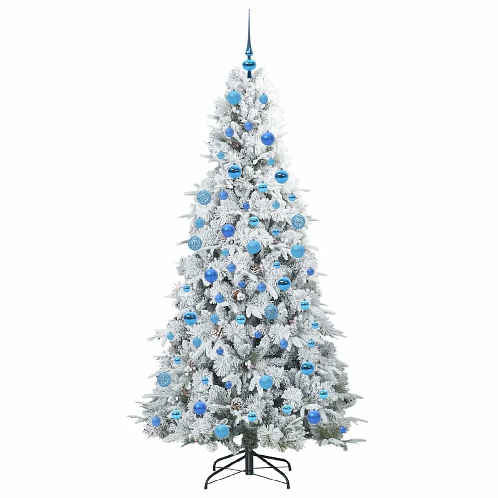 vidaXL Artificial Hinged Christmas Tree White 180 cm PE and PVC - 51491