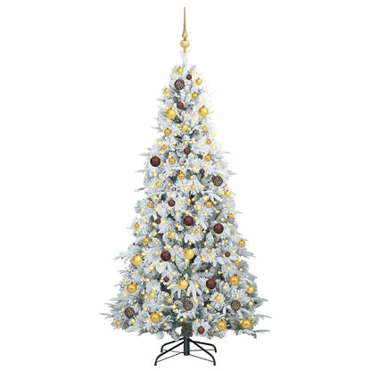 vidaXL Artificial Hinged Christmas Tree White 210 cm PE and PVC - 51493