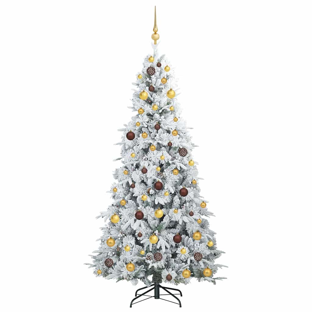 vidaXL Artificial Hinged Christmas Tree White 210 cm PE and PVC - 51493