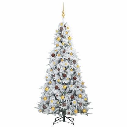 vidaXL Artificial Hinged Christmas Tree White 210 cm PE and PVC - 51493