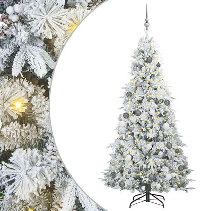vidaXL Artificial Hinged Christmas Tree White 210 cm PE and PVC - 51494