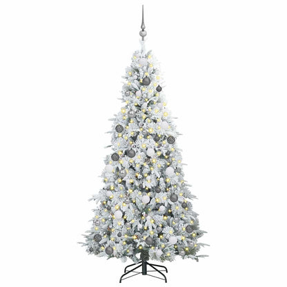vidaXL Artificial Hinged Christmas Tree White 210 cm PE and PVC - 51494