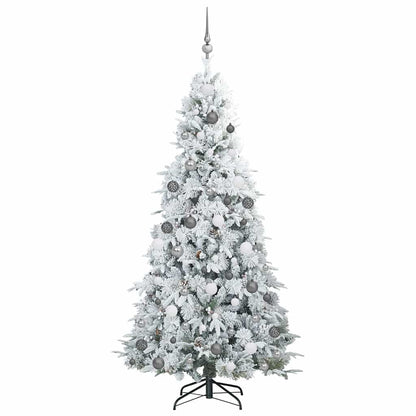 vidaXL Artificial Hinged Christmas Tree White 210 cm PE and PVC - 51494
