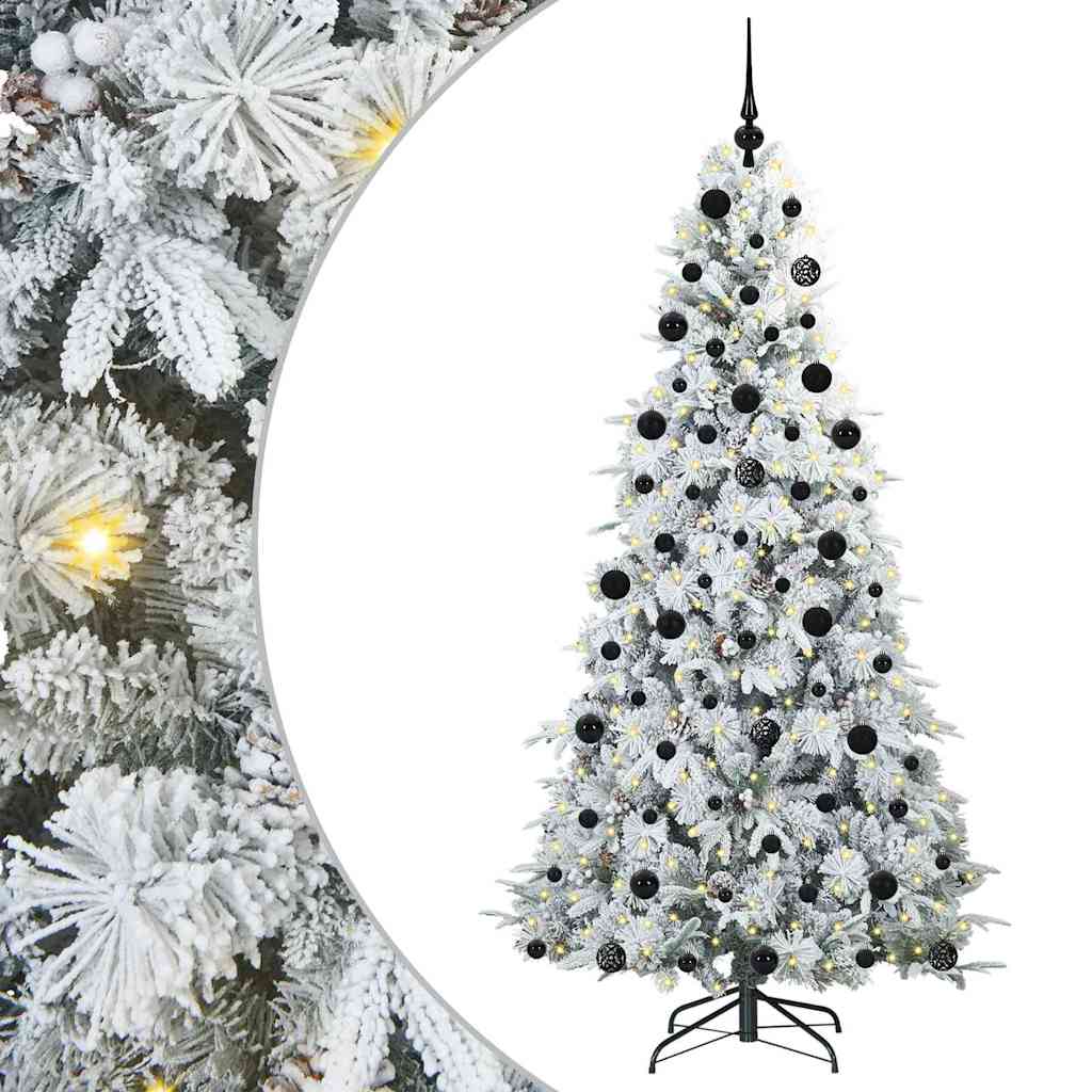 vidaXL Artificial Hinged Christmas Tree White 210 cm PE and PVC - 51503