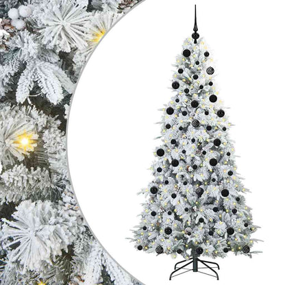 vidaXL Artificial Hinged Christmas Tree White 210 cm PE and PVC - 51503