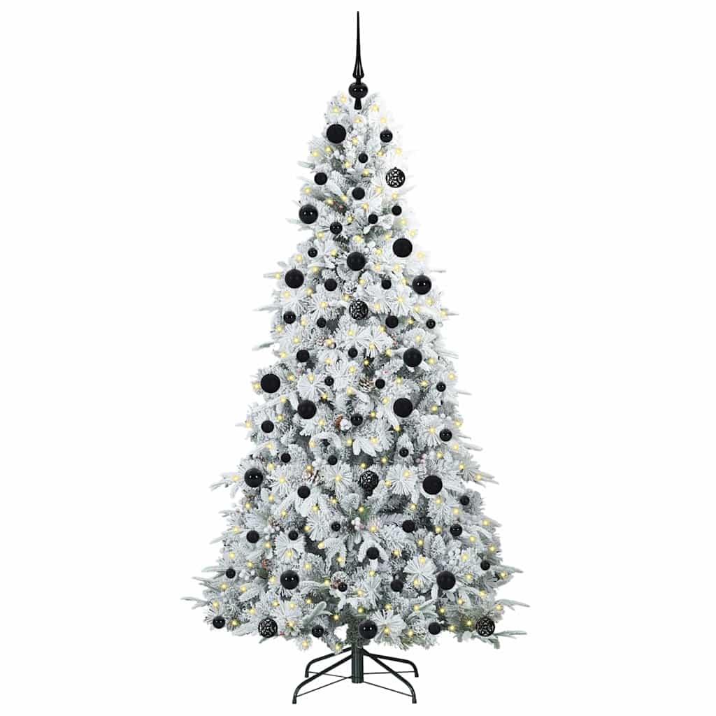 vidaXL Artificial Hinged Christmas Tree White 210 cm PE and PVC - 51503