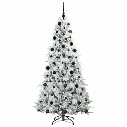 vidaXL Artificial Hinged Christmas Tree White 210 cm PE and PVC - 51503