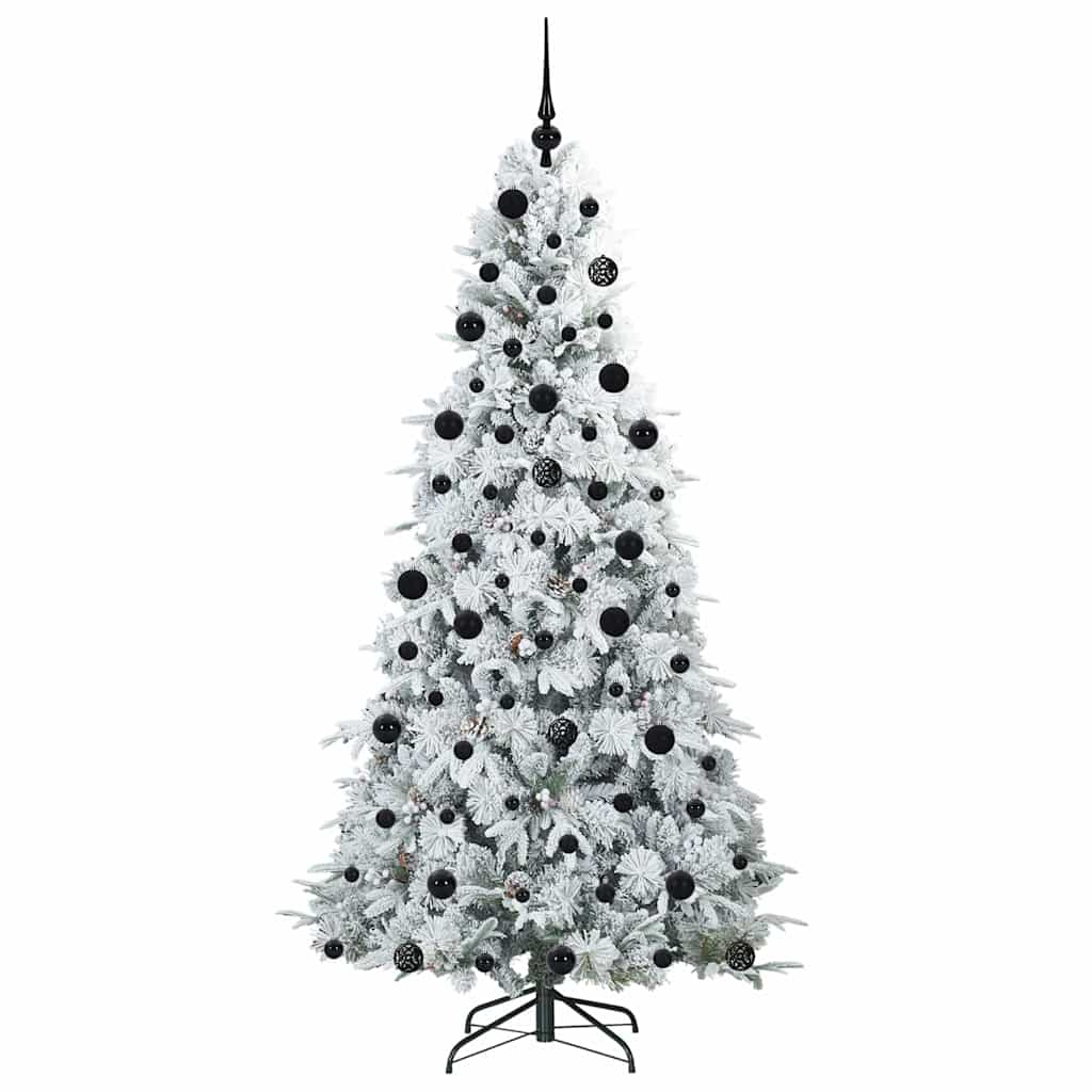 vidaXL Artificial Hinged Christmas Tree White 210 cm PE and PVC - 51503