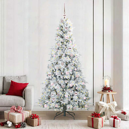 vidaXL Artificial Hinged Christmas Tree White 210 cm PE and PVC - 51514