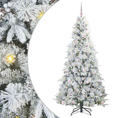 vidaXL Artificial Hinged Christmas Tree White 210 cm PE and PVC - 51514