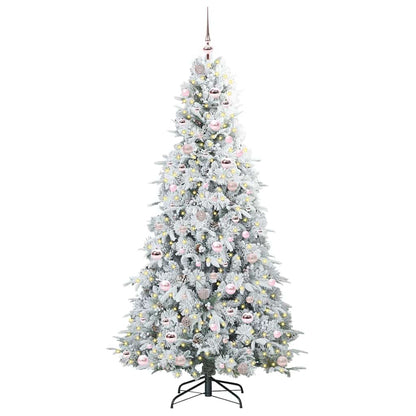 vidaXL Artificial Hinged Christmas Tree White 210 cm PE and PVC - 51514
