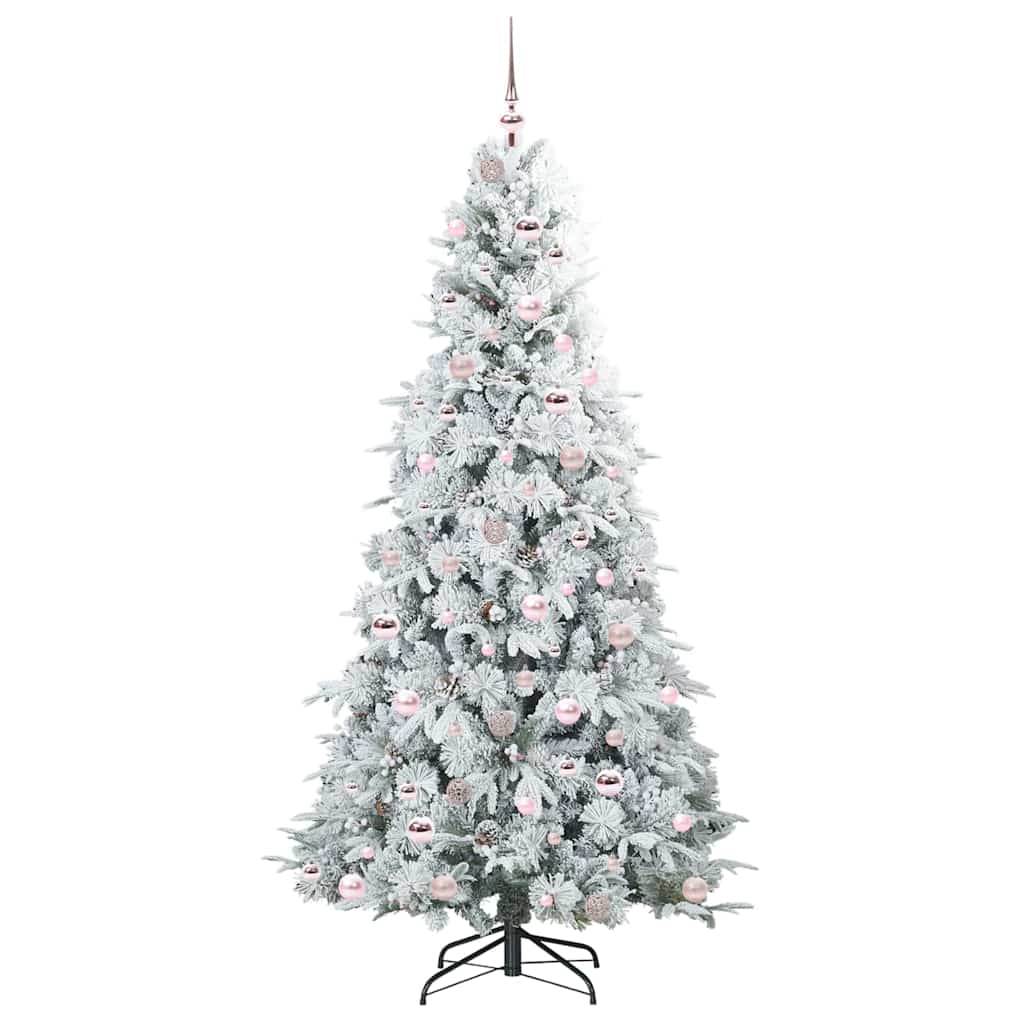 vidaXL Artificial Hinged Christmas Tree White 210 cm PE and PVC - 51514