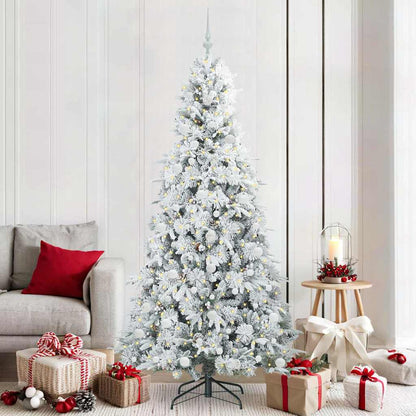 vidaXL Artificial Hinged Christmas Tree White 210 cm PE and PVC - 51518
