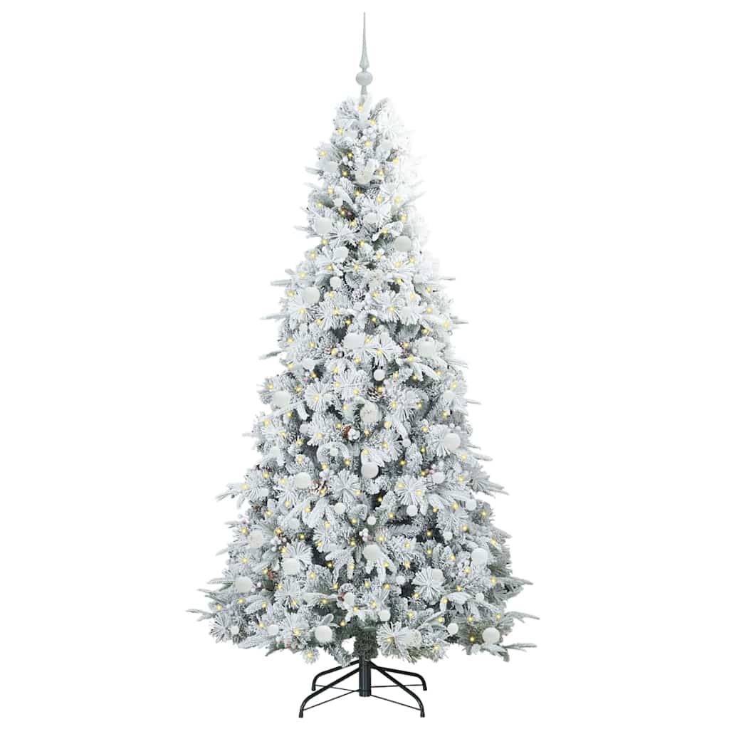 vidaXL Artificial Hinged Christmas Tree White 210 cm PE and PVC - 51518