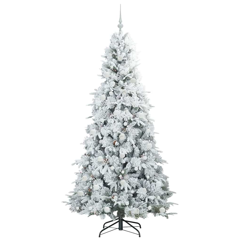 vidaXL Artificial Hinged Christmas Tree White 210 cm PE and PVC - 51518