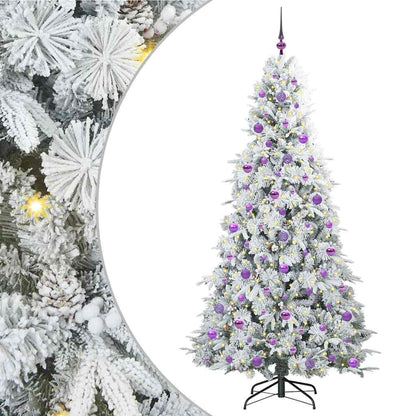 vidaXL Artificial Hinged Christmas Tree White 210 cm PE and PVC - 51522