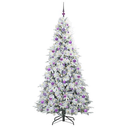 vidaXL Artificial Hinged Christmas Tree White 210 cm PE and PVC - 51522