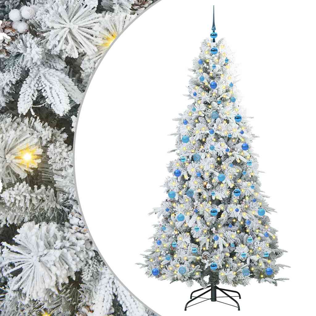 vidaXL Artificial Hinged Christmas Tree White 210 cm PE and PVC - 51523